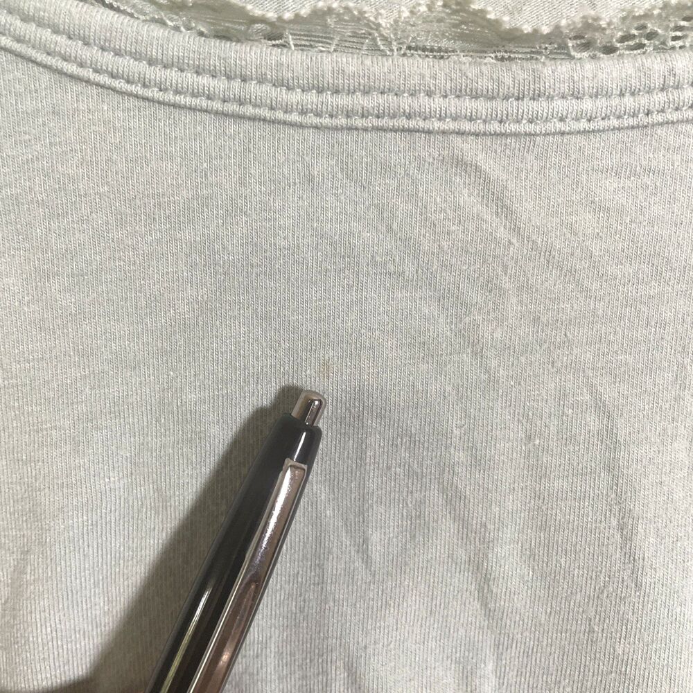 HOLLISTER Women's Lace Trim Cropped Baby Tee T-Shirt Green Top Size Small Y2K - Picture 7 of 7